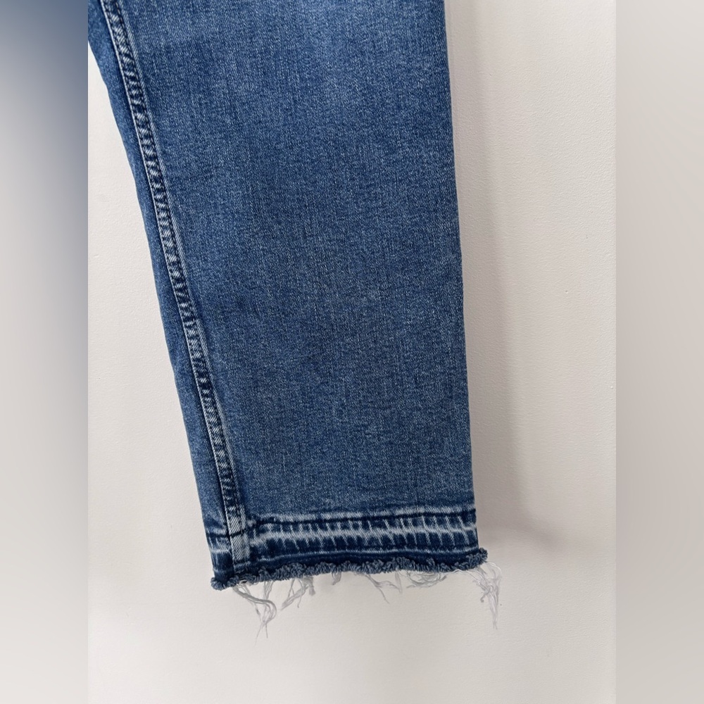 2 for $25👖 H&M Medium Wash Raw Hem Slim Straight Denim Sz 26 (n109n19) - Picture 3 of 4